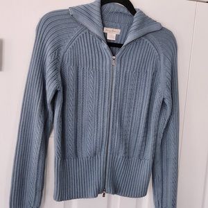 🌴TOMMY BAHAMA Front Zip Cable Knit Collared Sweater